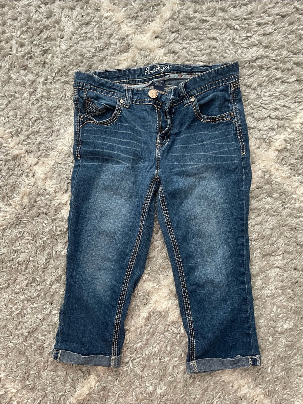 Amethyst Jeans Women's Medium Blue Ankle Crop Jeans